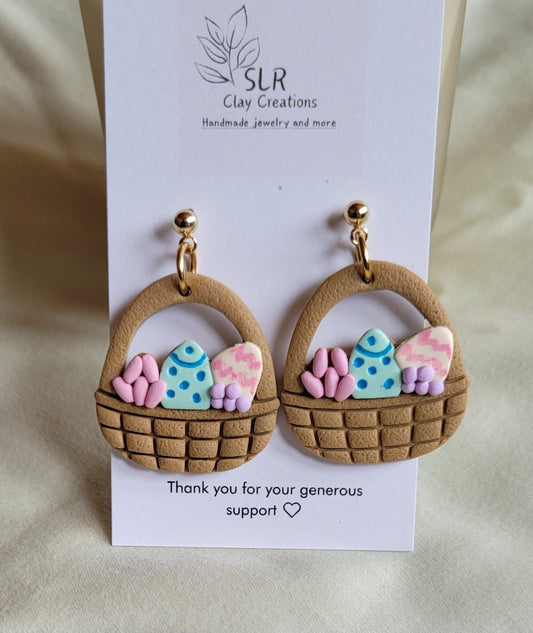 Easter Basket earrings Easter Eggs
